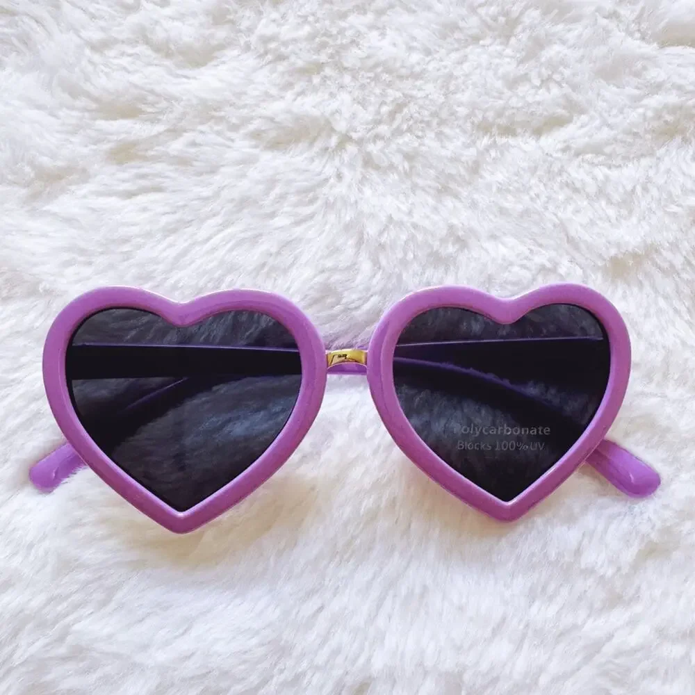 Pixie Purple Girl Heart-shape Sunglasses